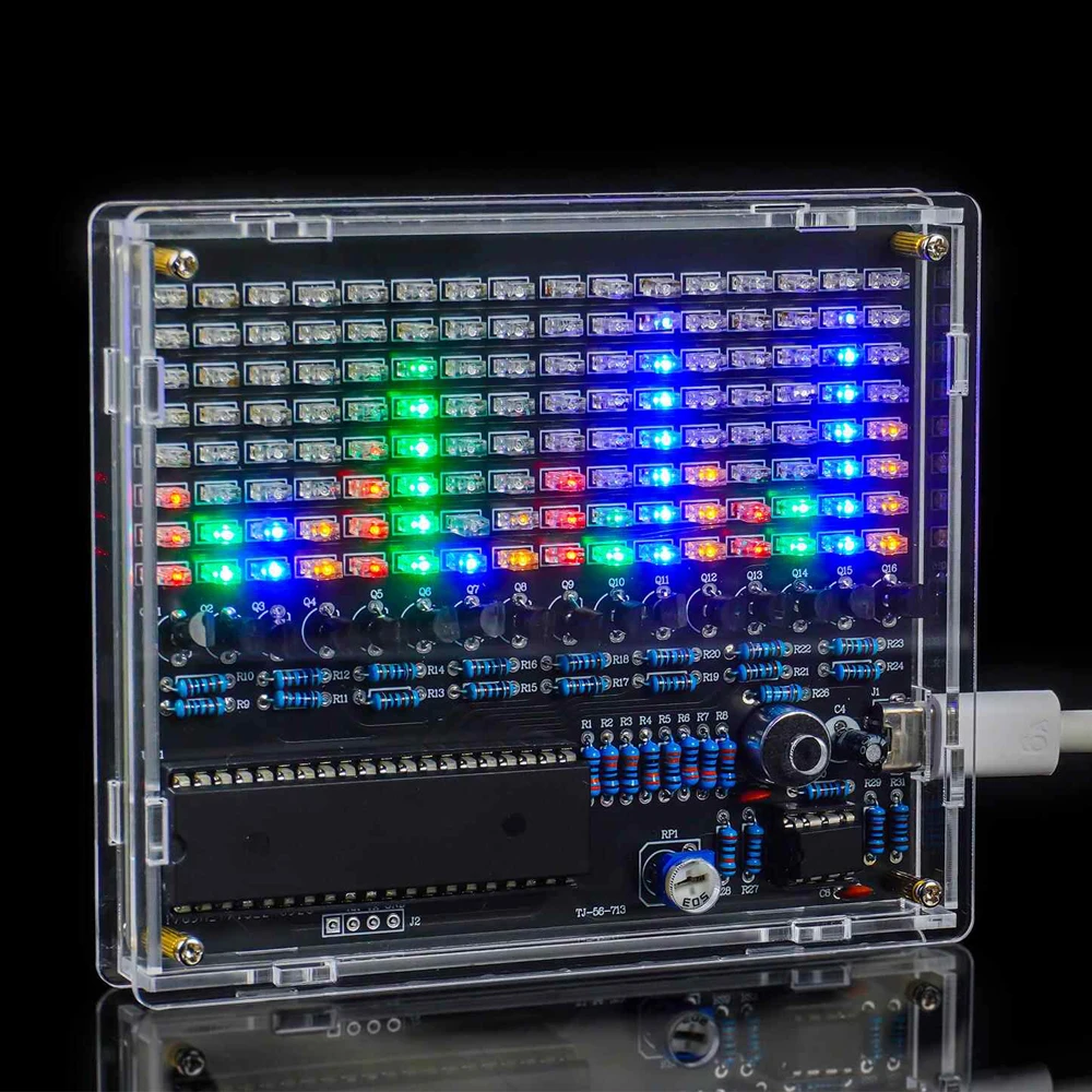 DIY LED Soldering Kit Rhythm Lamp Display Sound-Control Melody Lamp, Spectrum Electronic Fabrication Project