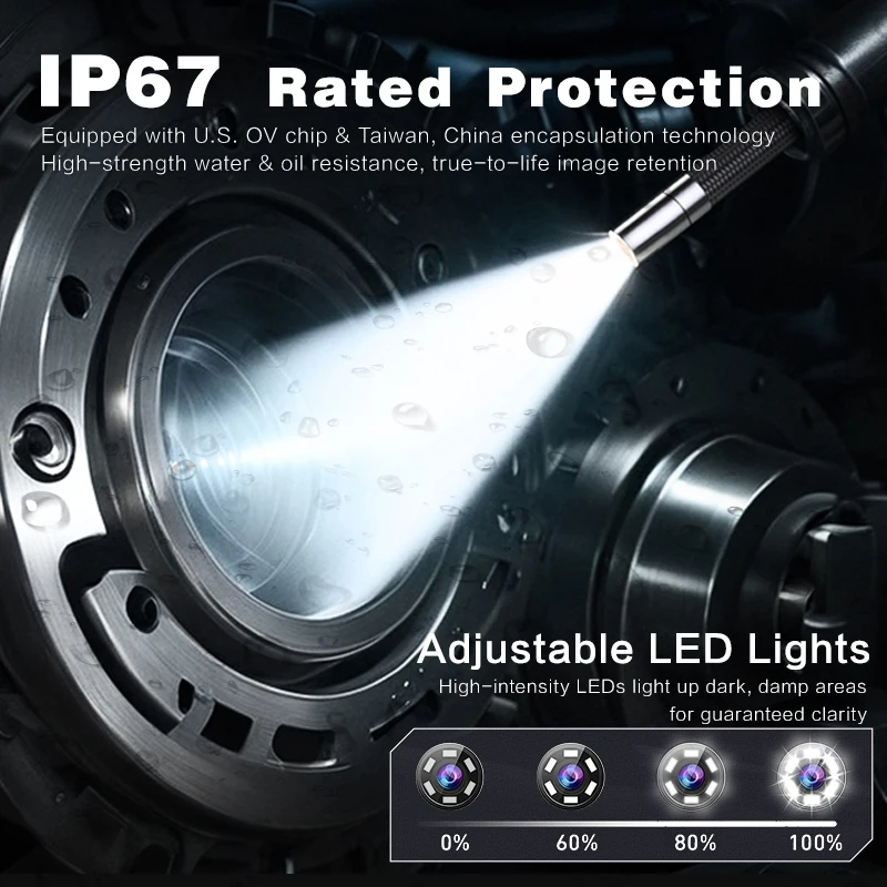 6mm720 Degrees All Way Steering Industrial Endoscope for Car Pipe Inspection Sewer Camera Borescope With 4.5 Inch HD Screen