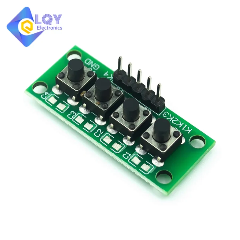 DIY Kit 1x4 4 Independent Key Button Keypad Keyboard Module Mcu for Arduino Student Class Design Graduation Project Experiment