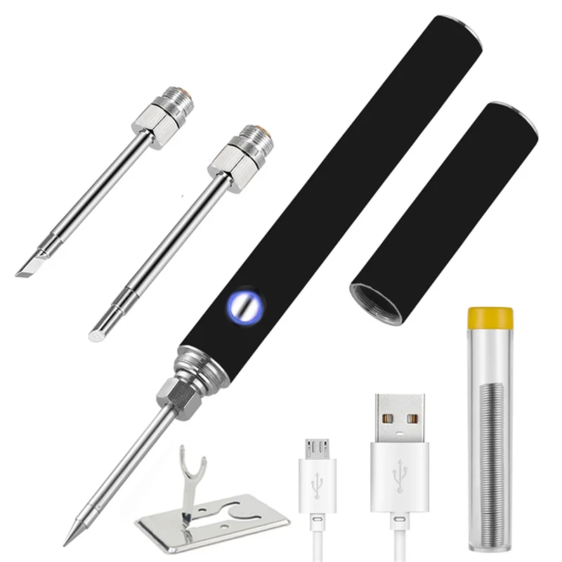 

【Clearance Sale】Portable Soldering Iron With Cover Mini 5V Rechargeable Wireless Soldering Iron Battery Soldering Iron (Tip-BCK