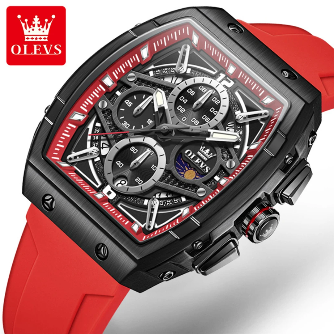 

OLEVS 2975, модные кварцевые часы, подарок, силиконовый ремешок для часов, наручные часы с циферблатом, хронограф, календарь, маленькая секундная стрелка