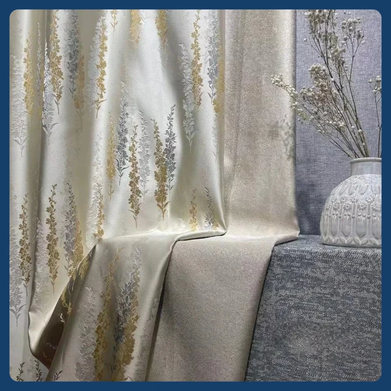 

American Retro Jacquared Curtains High Precision Blackout Window Curtain for Living Dining Room Bedroom Custom Home Decoration