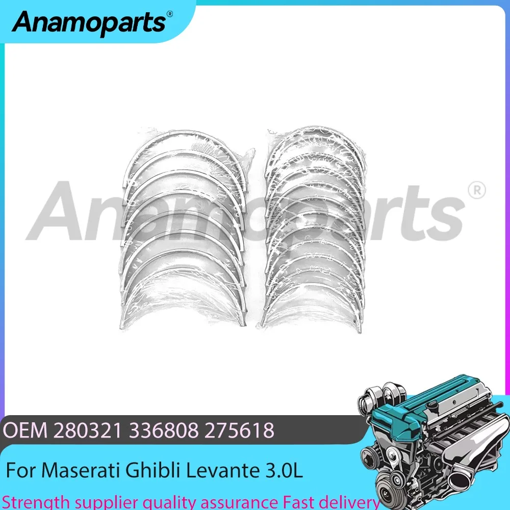 

Engine Crankshaft Main Connecting Rod Bearing Set Fit 3.0L V6 GAS For Maserati Quattroporte Ghibli Levante M156 M156D 3.0L 13-17