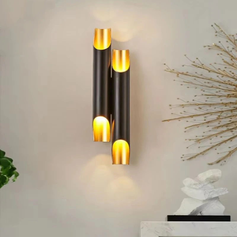 خمر الجدار الخفيفة الإبداعية الخيزران على شكل شخصية بار الجدار مصباح مقهى غرفة الطعام غرفة نوم السرير مشطوف مصباح الجدار المعدني