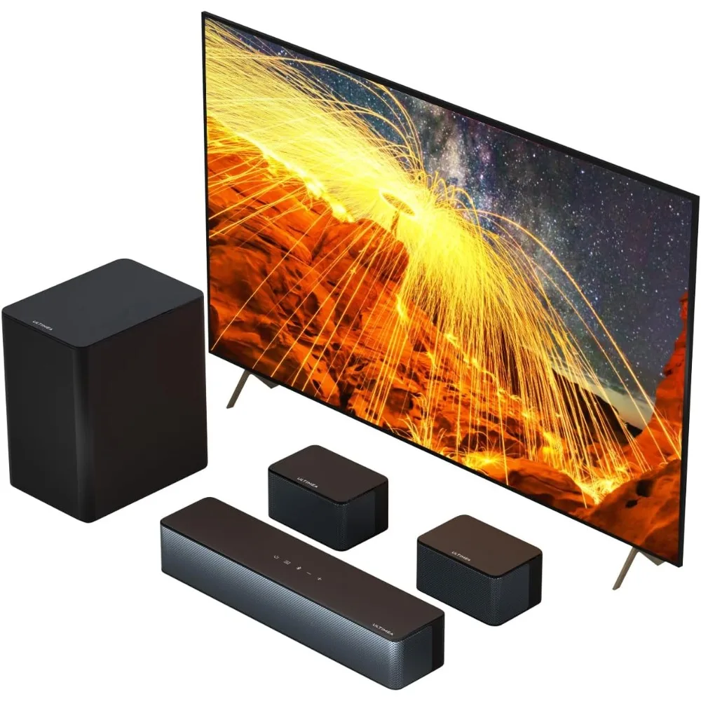 

5.1 Virtual Surround Sound Bar, 320W Home Theater Surround System with Adjustable Speakers & Subwoofer, TV Speaker Soundbar, So