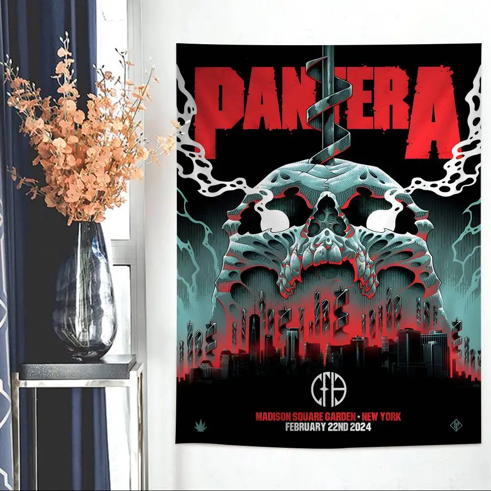 Rock P-PanteraS Band Dark Heavy Metal  Cartoon Tapestry Art Science Fiction Room Home Decor Wall Hanging Home Decor