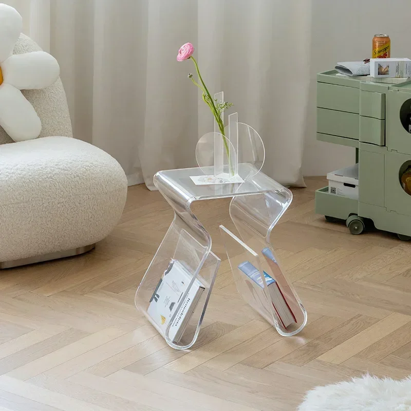 Nordic small coffee table acrylic simple transparent personality light luxury activity seat corner table