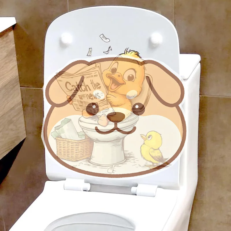 Yellow Duck Toilet Lid Decal Sticker Waterproof Removable Self-Adhesive Art for Home Bathroom Decoration