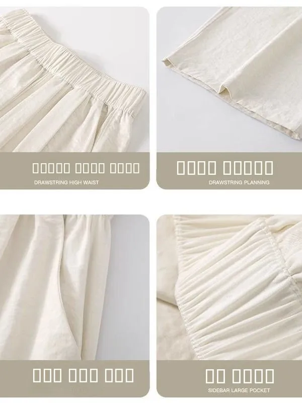 Spodnie damskie z wysokim stanem i szerokimi nogawkami, letnie spodnie haremki z jedwabiu lodowego, luźne, zwiewne, o prostym kroju, do noszenia na co dzień i do pracy.