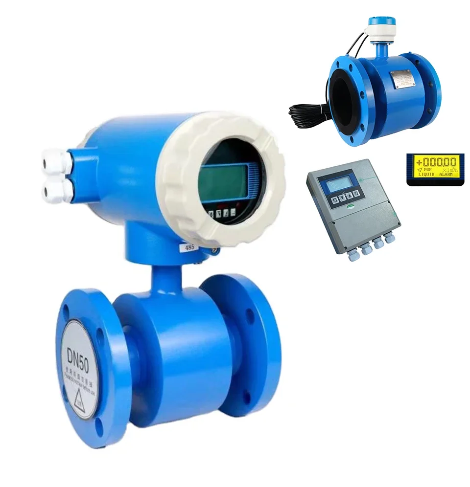 Applicable Size6-3000mm Welding Flange Pipeline Sewage Resistant Liquid Fatty Acid DN50/100 Electromagnetic Flowmeter