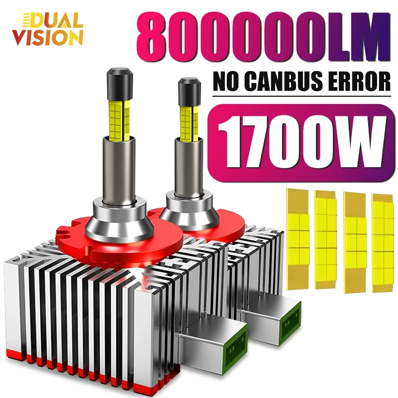 

Dualvision 2 шт. D3S D1S светодиодные фары Canbus 1:1 HID D8S D1R D3R D8R Авто лампа 800000LM 1700W Plug&Play Turbo светодиодная лампа для автомобиля