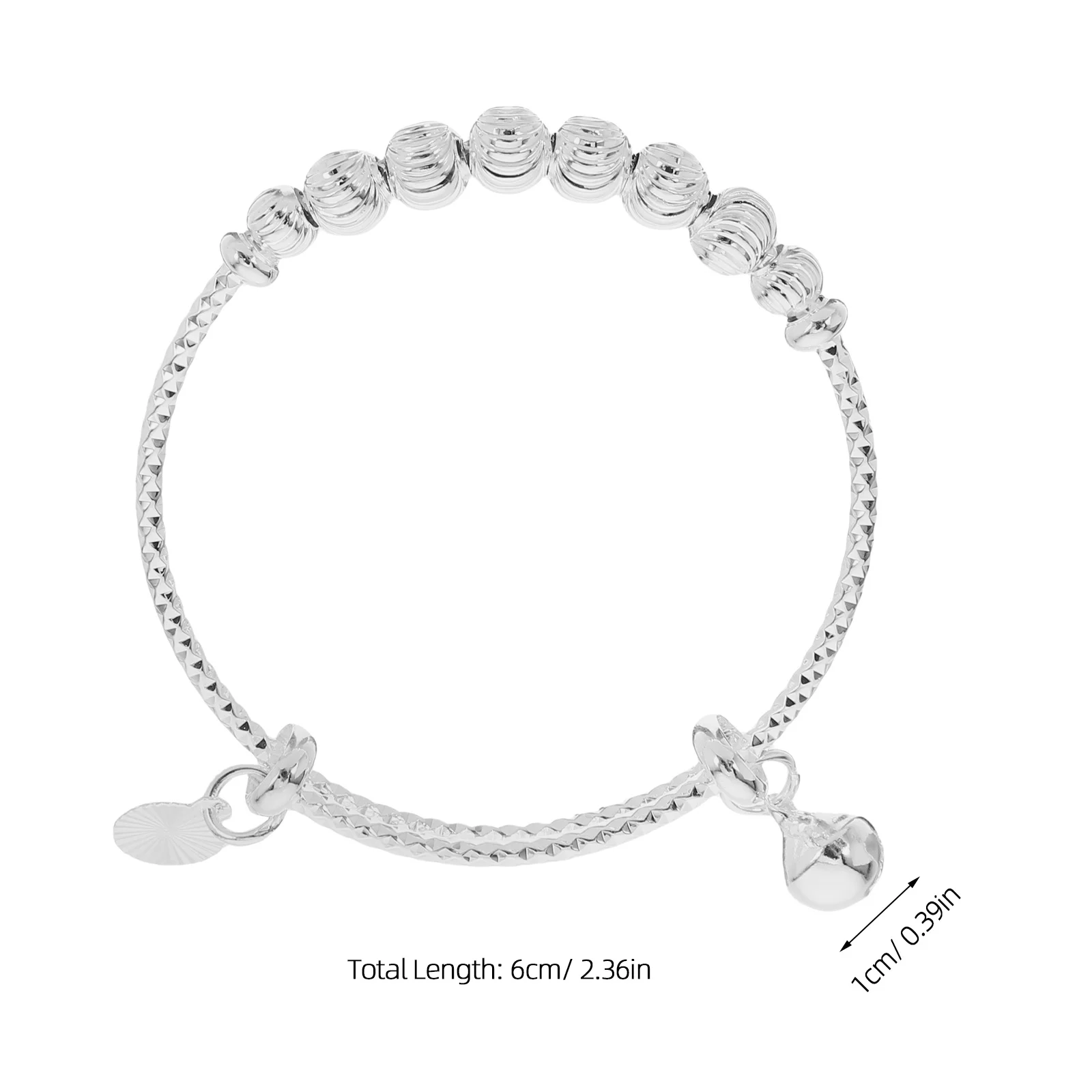 الفضة الطفل سوار قابل للتعديل الرضع الإسورة مجوهرات للفتيات حديثي الولادة عيد الميلاد هدية عيد ميلاد طفل جرس الإسورة التبعي #4