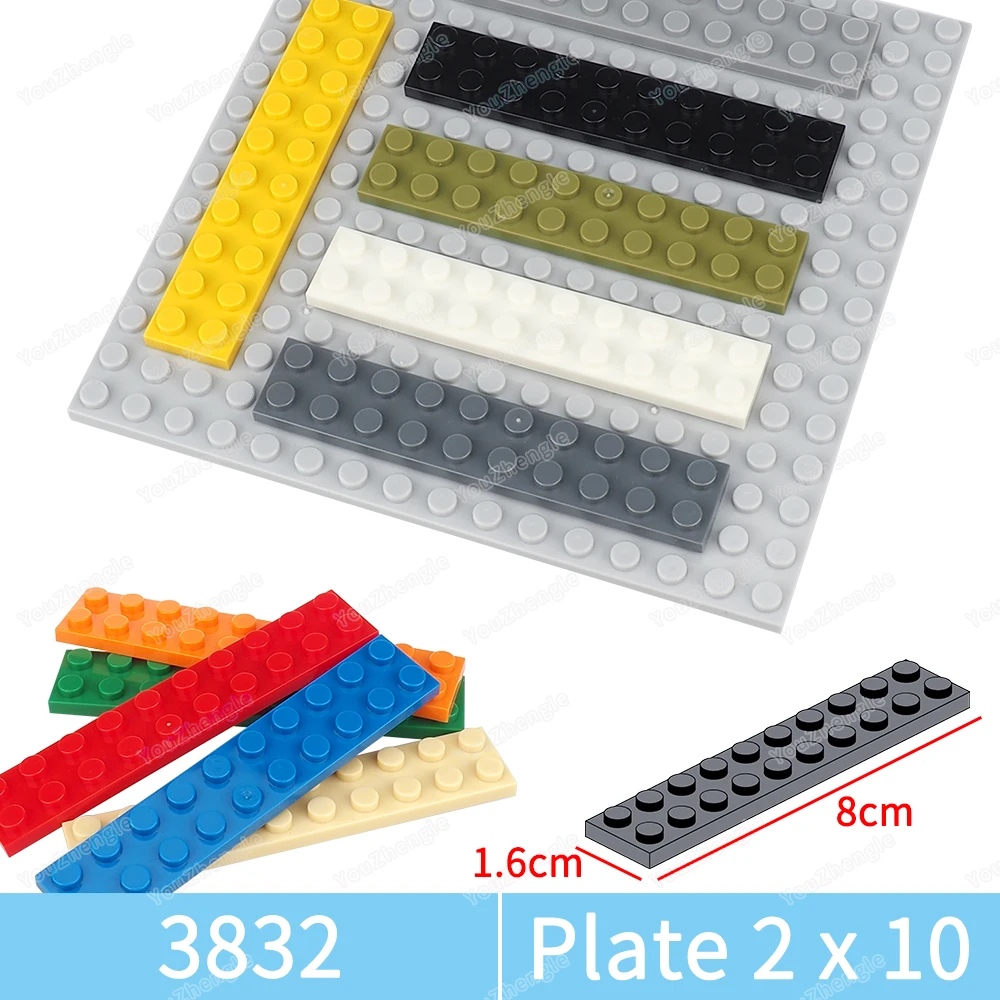 3832 Baustein Grundplatte 2x10 Teile Montage MOC Figuren WW2 Straße Szene Mecha Getriebe Set Szene Modell Teile geschenke DIY Spielzeug