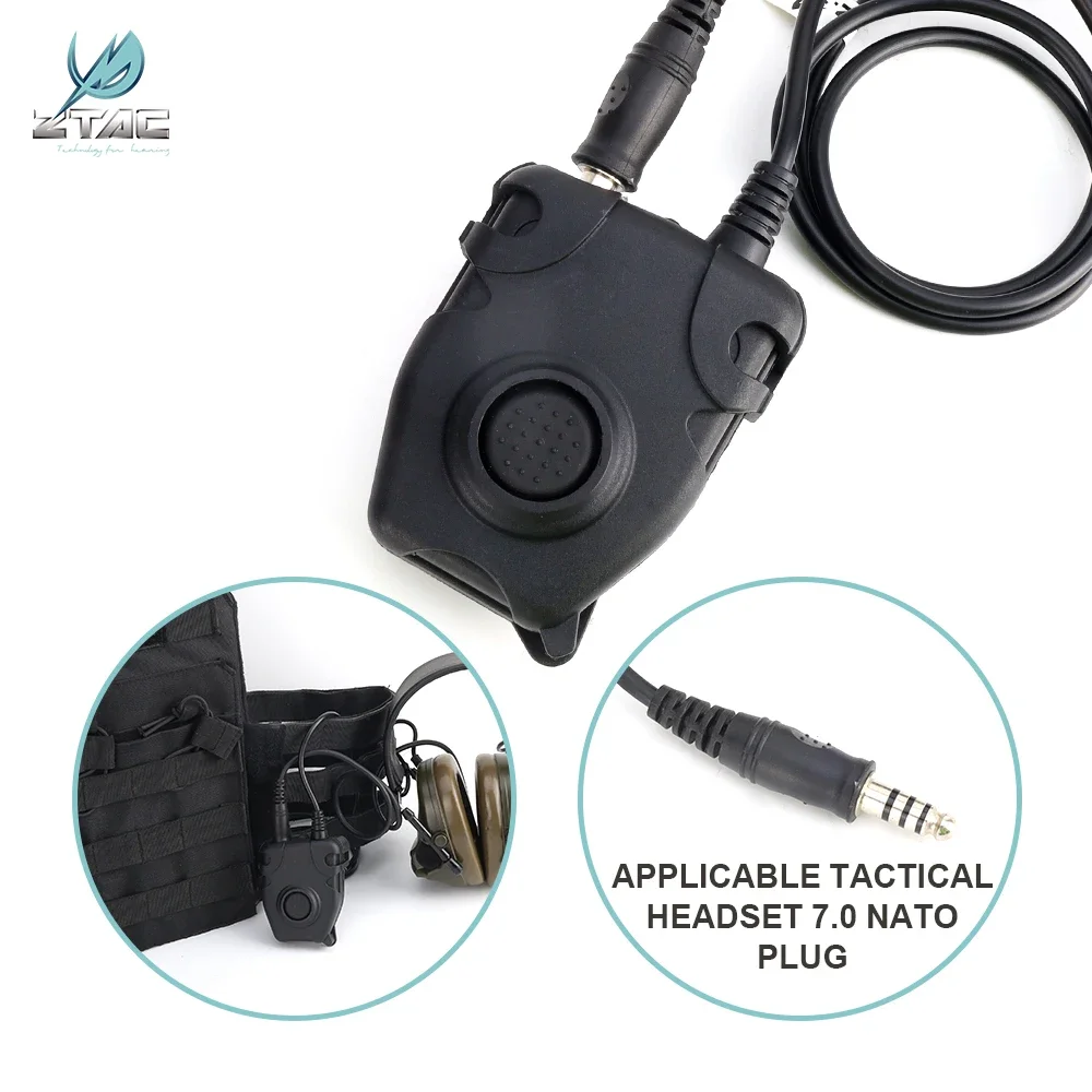 Tactical Headset U94 Z Tac PTT Button Walkie-Talkie Headset Plug Adapter Airsoft Radio Military Shooting Earmuffs Use