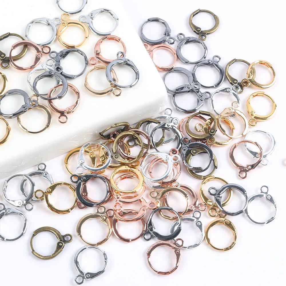 

20pcs Thickness Earring Hooks Brass Lever Back Earring Round Hook Ear Wire with Open Loop for Earring Design Jewelry Making