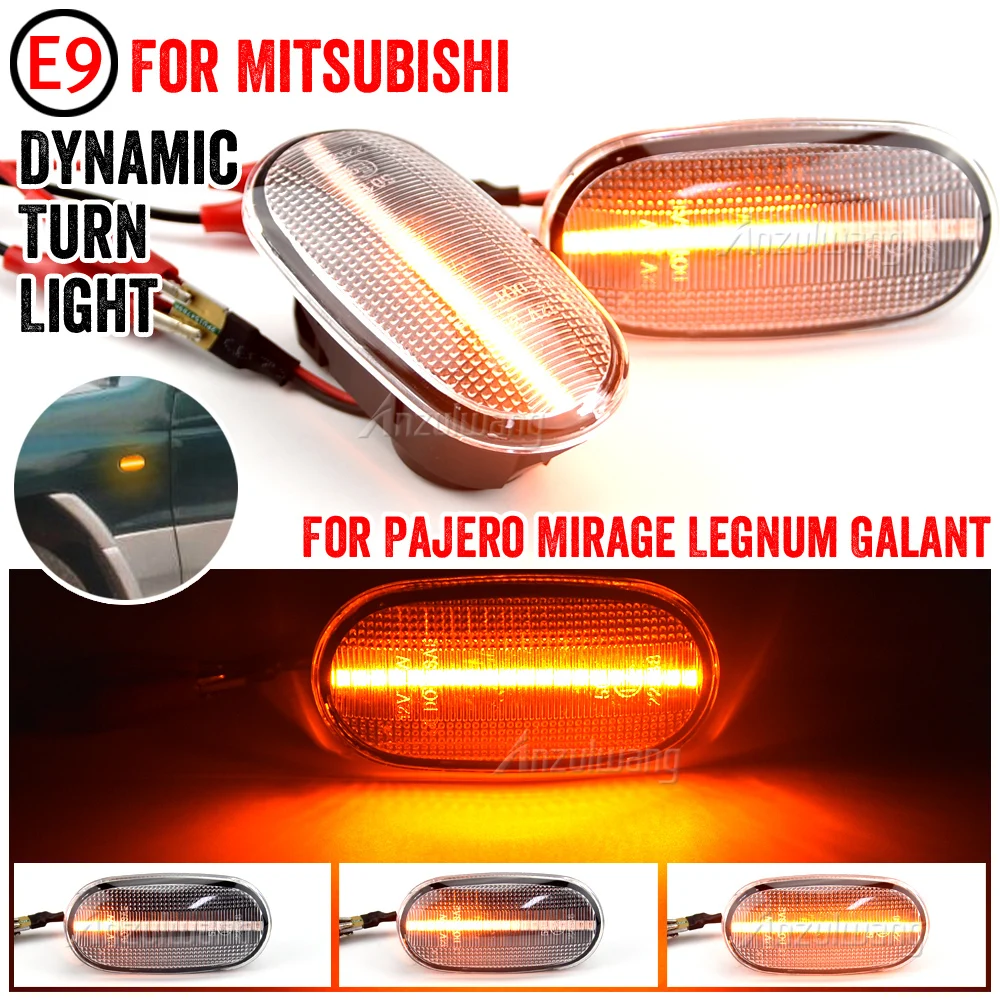 Dynamic LED Side Marker Turn Signal Lights For Mitsubishi Pajero Shogun 3 Sport K9 Galant Outlander Lancer