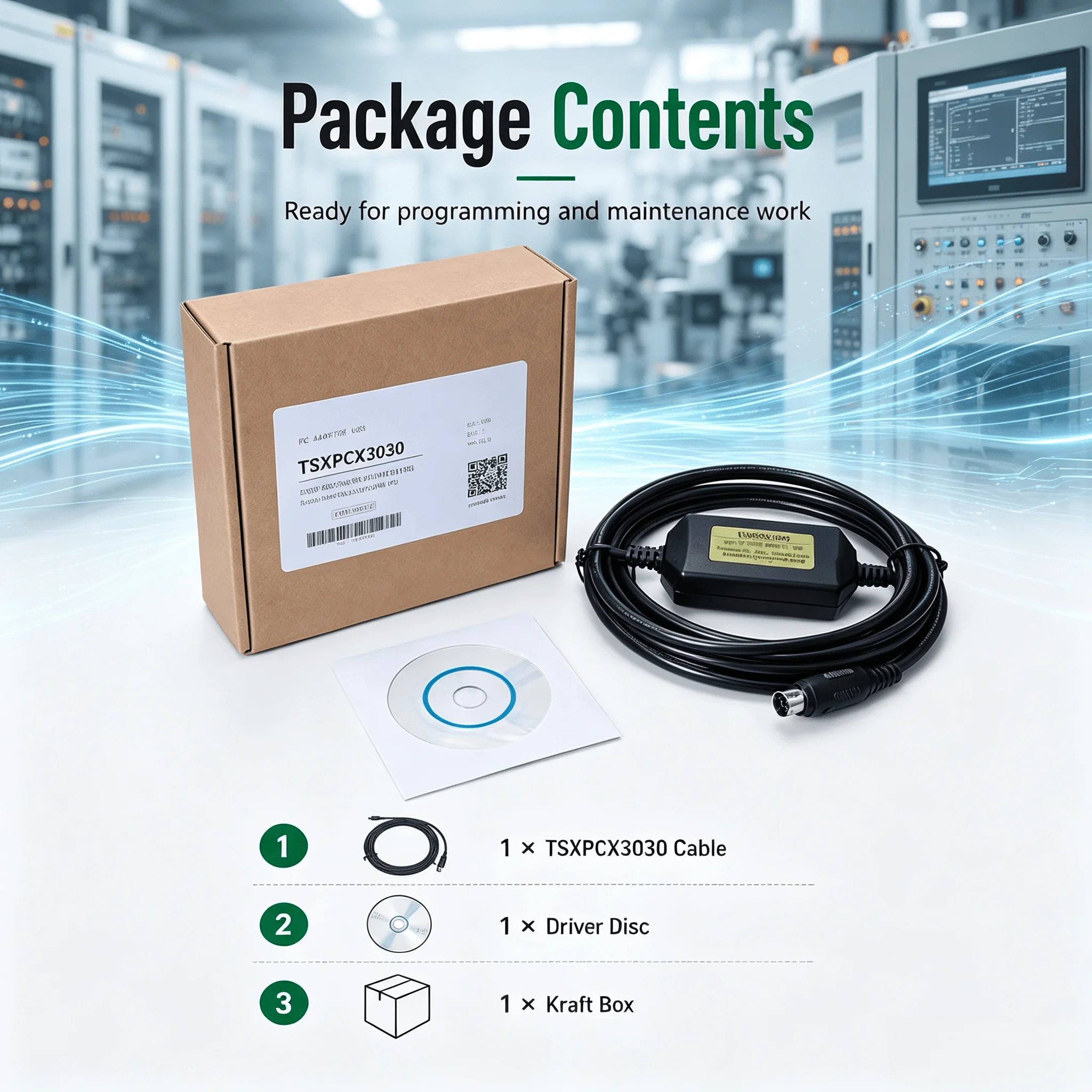 TSXPCX3030 PLC Programming Download Cable USB to 8-Pin for Schneider Twido NEZA, 5V Stable Communication Cable, 3M