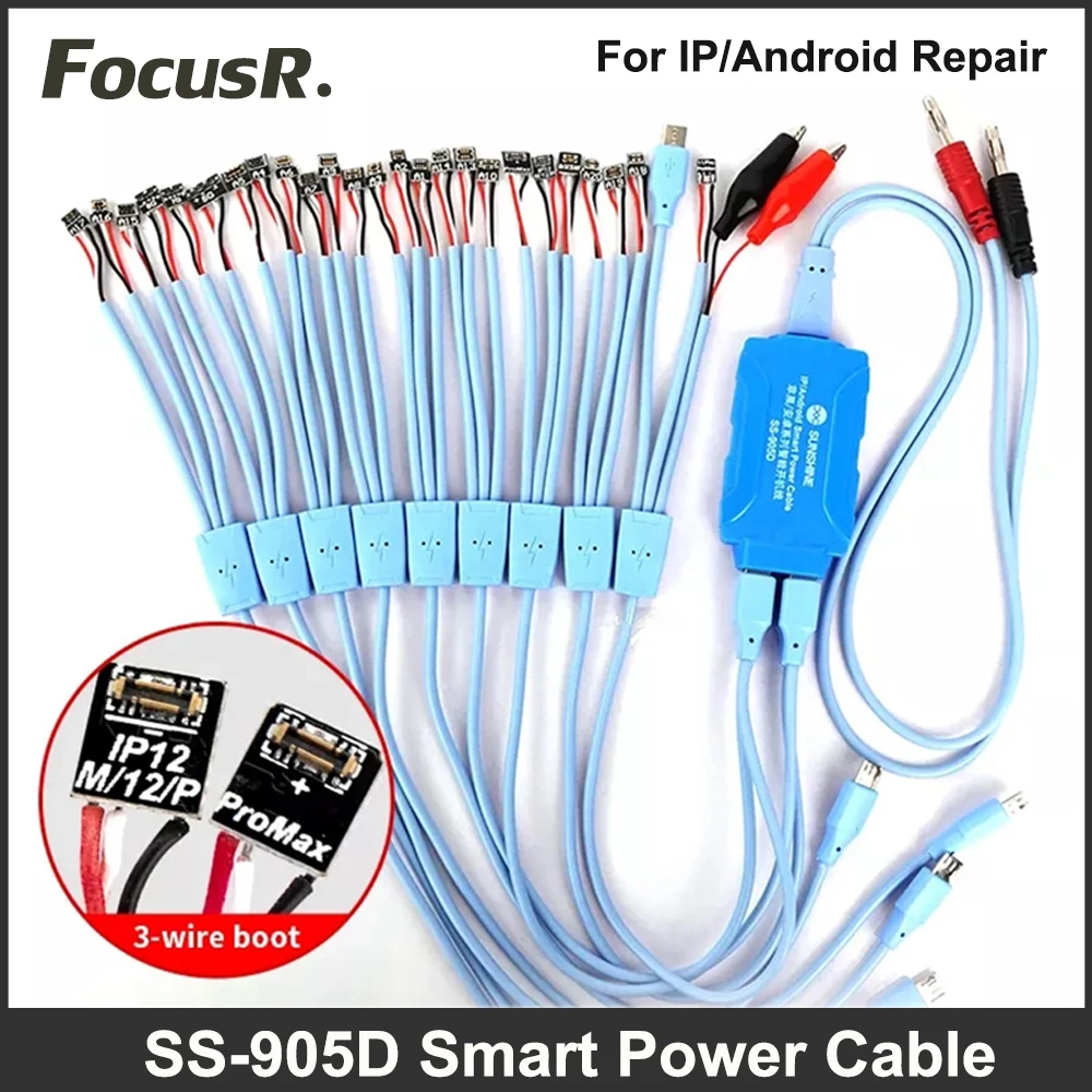 

SUNSHINE SS-905D V7.0 DC Power Boot Supply Line Testing Cable For iPhone 6G~13 14 15 Mini Pro Max Android Boot Control Line Tool