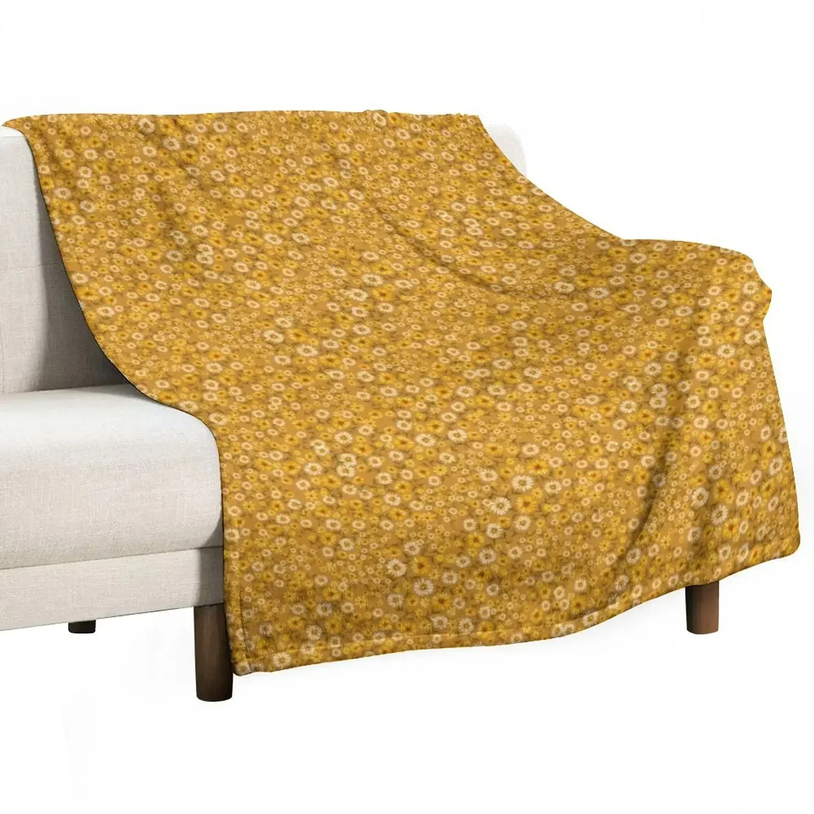 

Boho 70s ditsy daisies warm colors, orange, retro, vintage Throw Blanket Extra Large Throw Stuffeds Travel Blankets