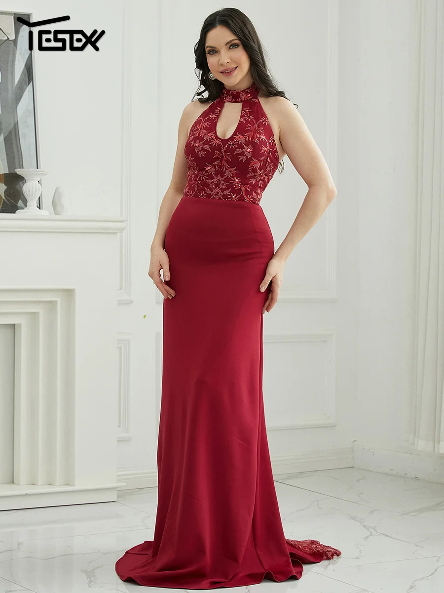 Yesexy sexy aus geschnitten besticktes Abendkleid Cocktail Abendkleid Ballkleid elegante Party kleider für Frauen Vestidos