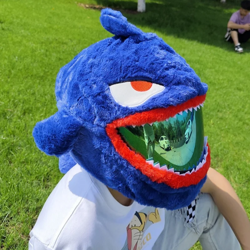 

Motorcycle Helmet Cover Plush Full-Face Helmet Cover Decoration Fun Riding Helmet Cover Personalized Cool Helmet Cover