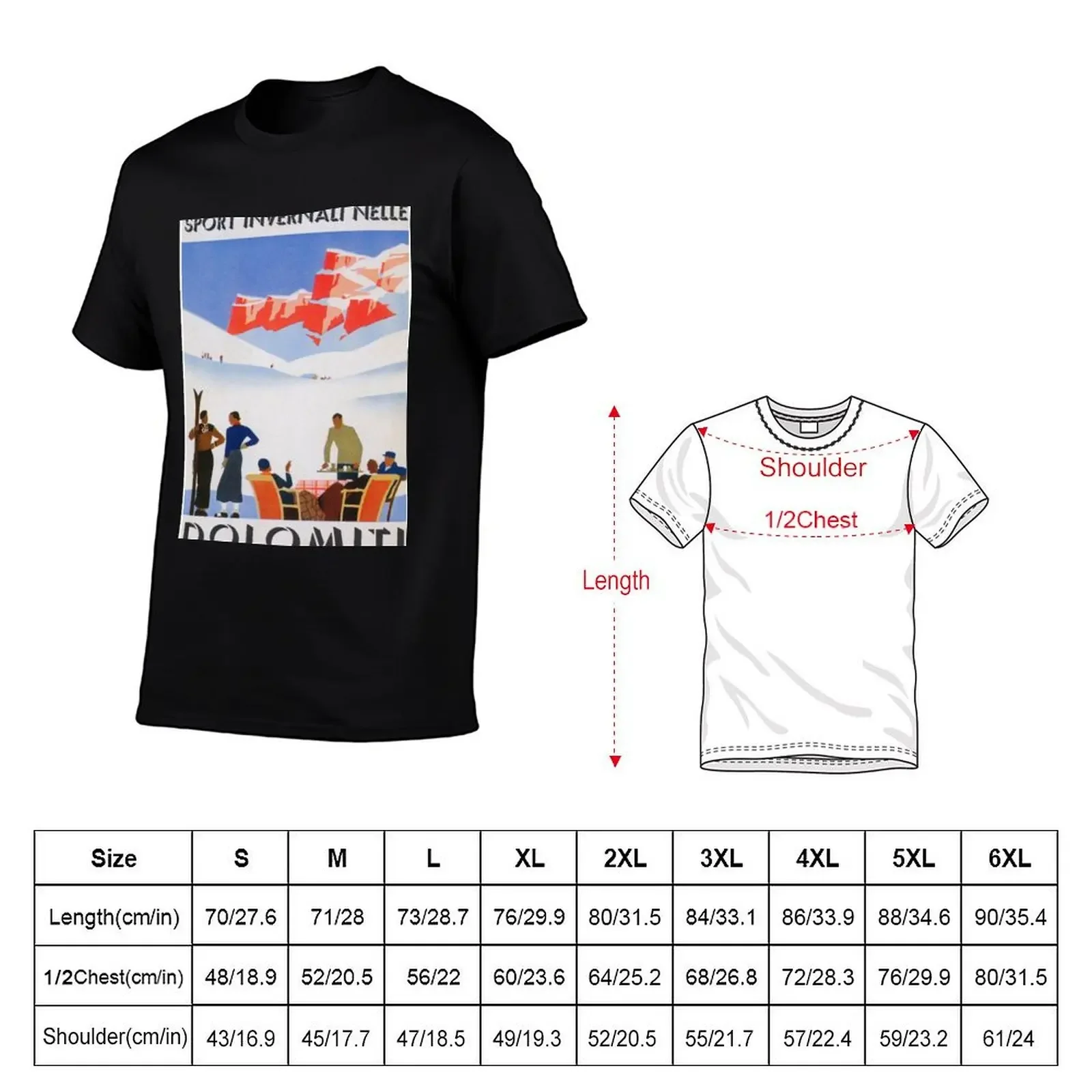 Dolomites Italy Vintage Travel Poster T-Shirt plus sizes shirts graphic t shirts men