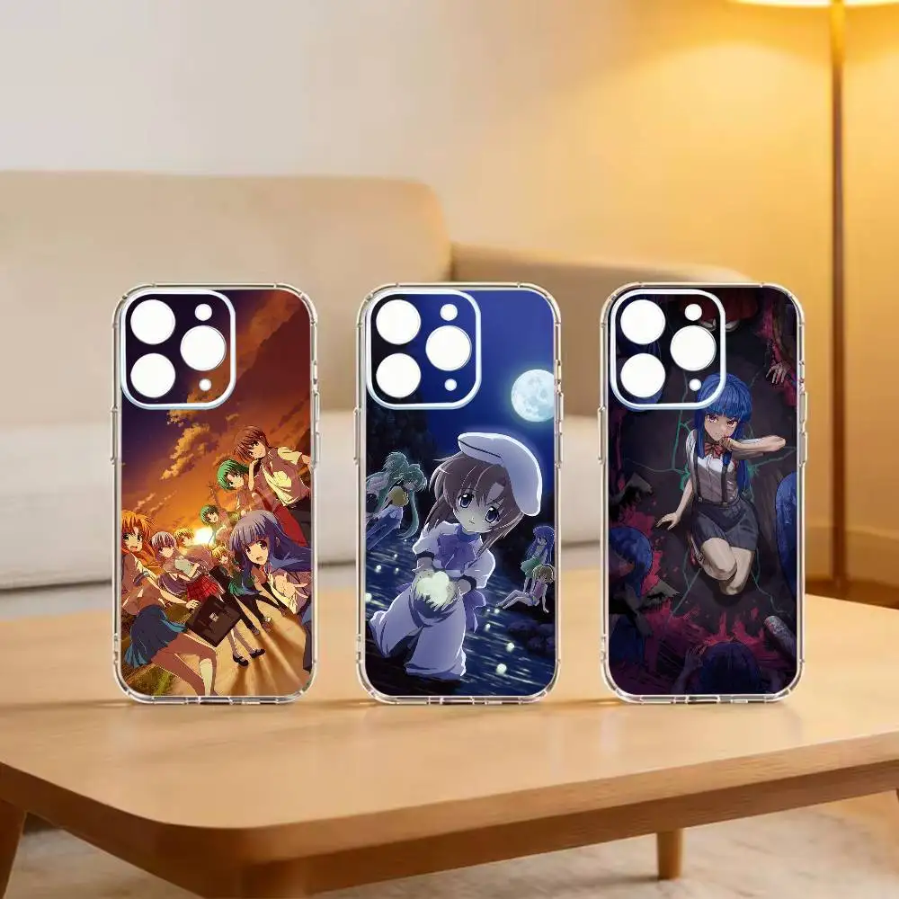 Suspense H-Higurashi When They C-Cry  Phone Case Transparent Soft Case For iPhone 14 16 15 17 13 12 11 Pro Max Plus
