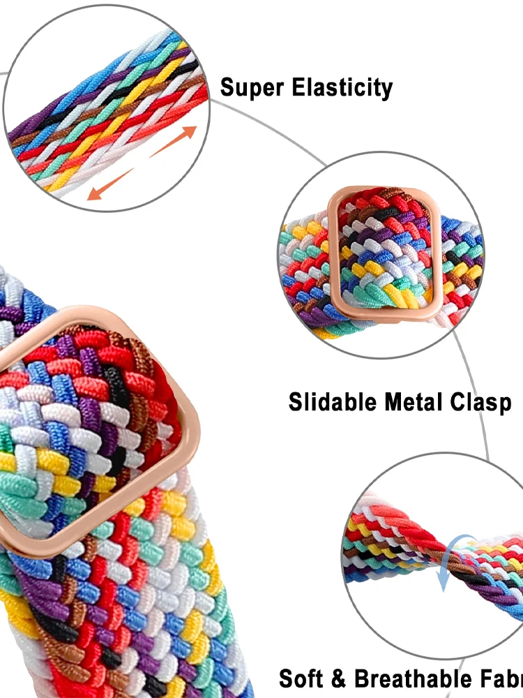 Strap for Apple Watch band 44mm 45mm 40mm 41mm 42mm Ultra 2 49mm Braided solo loop bracelet correa iWatch Series 9 8 7 6 5 4 SE image 2