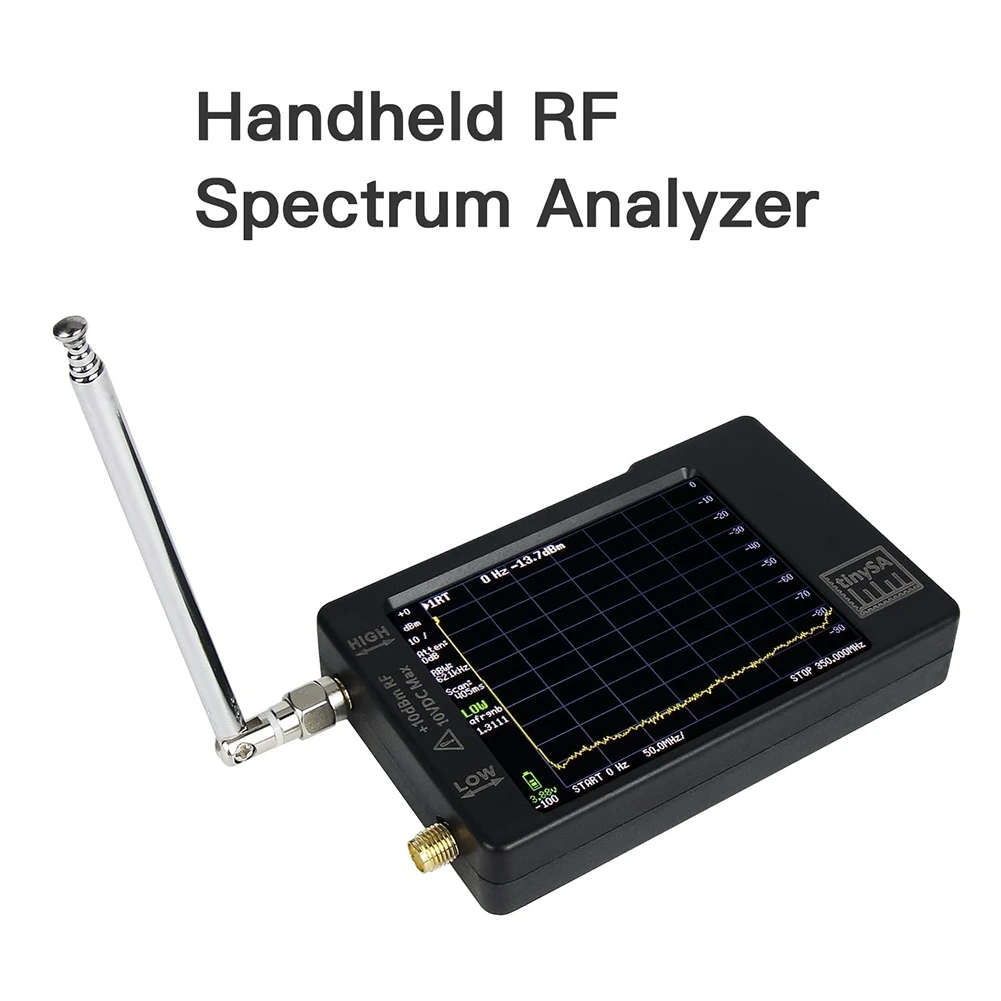 Tinysa Spectrum Analyzer, Handheld RF Spectrum Analyzer 2.8 Inch Display Built-in Battery, ESD Protect Function