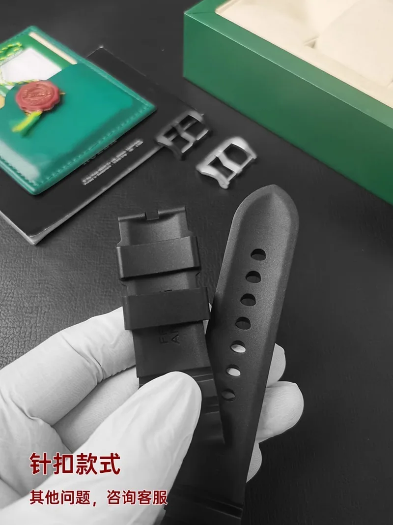 FUYIJIA Custom P-anerai S-UBMERSIBLE Original Watchbands 22MM×20MM 24MM×22MM 26MM×24MM Rubber Strap Steel Pin Buckle Wristband