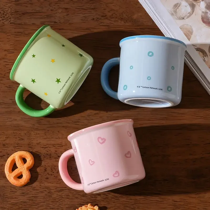 The Powerpuff Girls Blossom Bubbles لطيف أنيمي الطرفية السيراميك القدح الأطفال كوب المنزل زوجين كوب ماء هدية عيد ميلاد #3