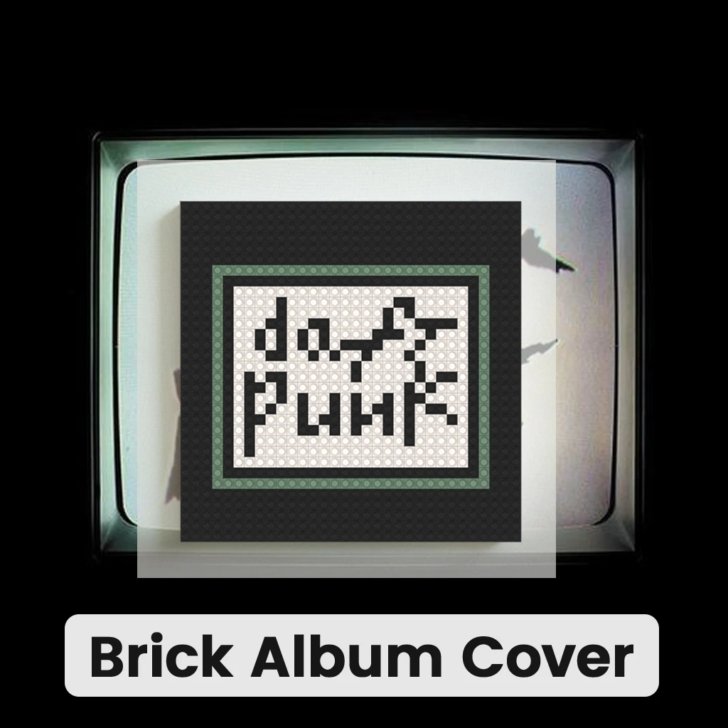 

D-Daft Punk Electronic Music Building Blocks Brick Mosaic Wall Art Album Pixel Painting Home Living Room Decor Music Gift