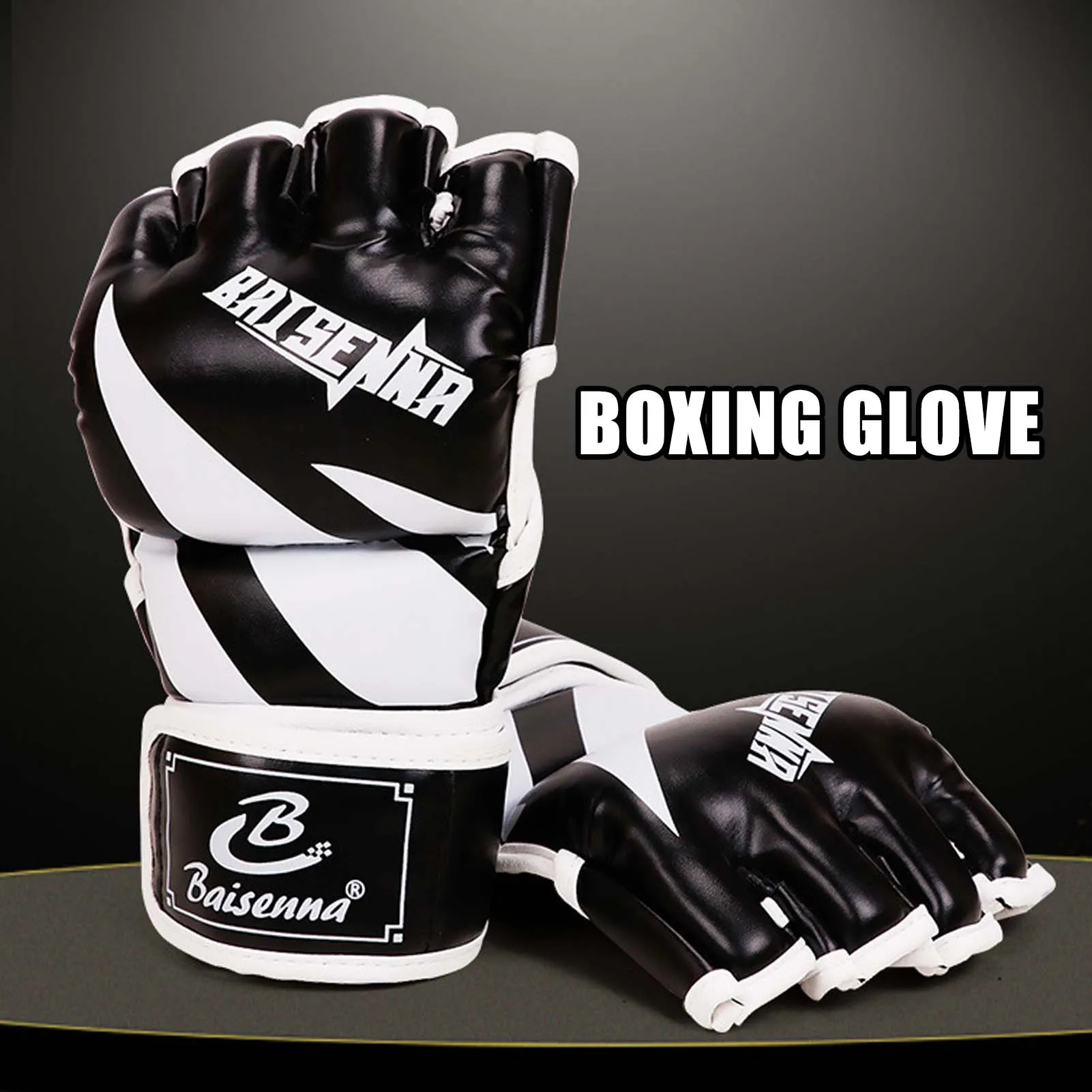 Adult Half Finger Fighting Gloves Durable Construction Impact Resistance Sparring Mitts Suitable for Muay Thai Punching