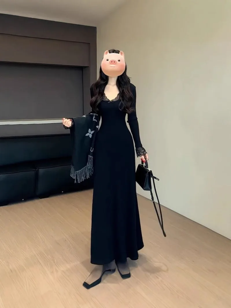 فساتين نسائية صيفية شابة مشروط مثبتة على الرقبة رسن سموكينج متدفق منتصف العجل شاطئ رومانسي عطلة خفيفة الوزن نقية OL