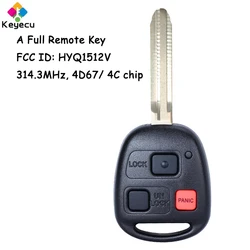 KEYECU Remote Head Car Key With 3 Buttons for Toyota Land Cruiser 1998 1999 2000 2001 2002 2003 2004 2005 2006 2007 Fob HYQ1512V