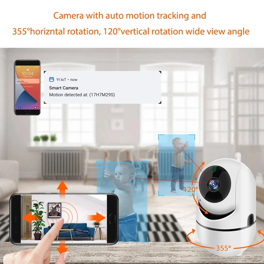 Tuya Smart WiFi Camera 5MP Mini PTZ Indoor IR Night Vision Two Way Audio Auto Tracking Motion Detect CCTV Home Security Camera