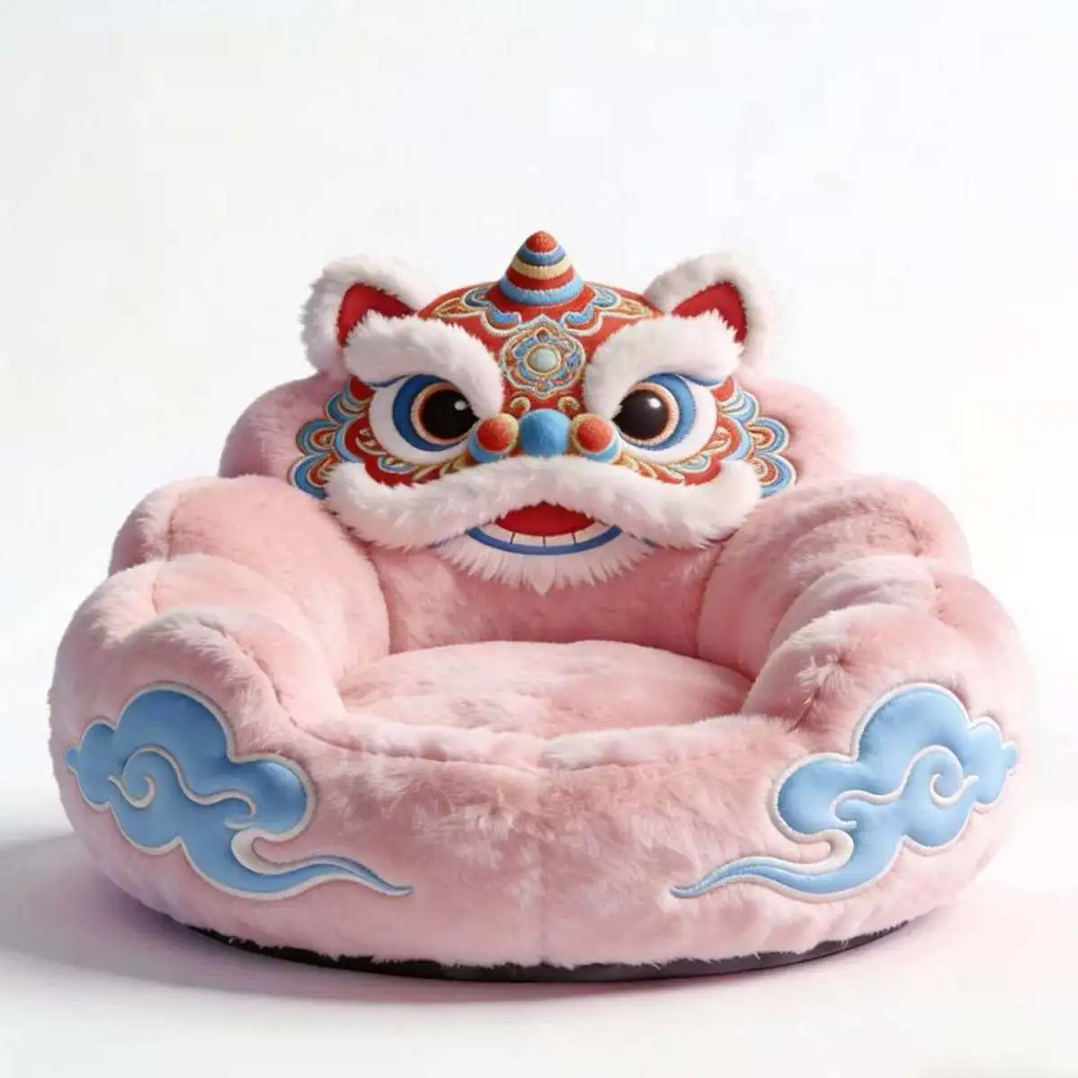 High value national style creative lion head cat nest plush cute sofa decoration national style design