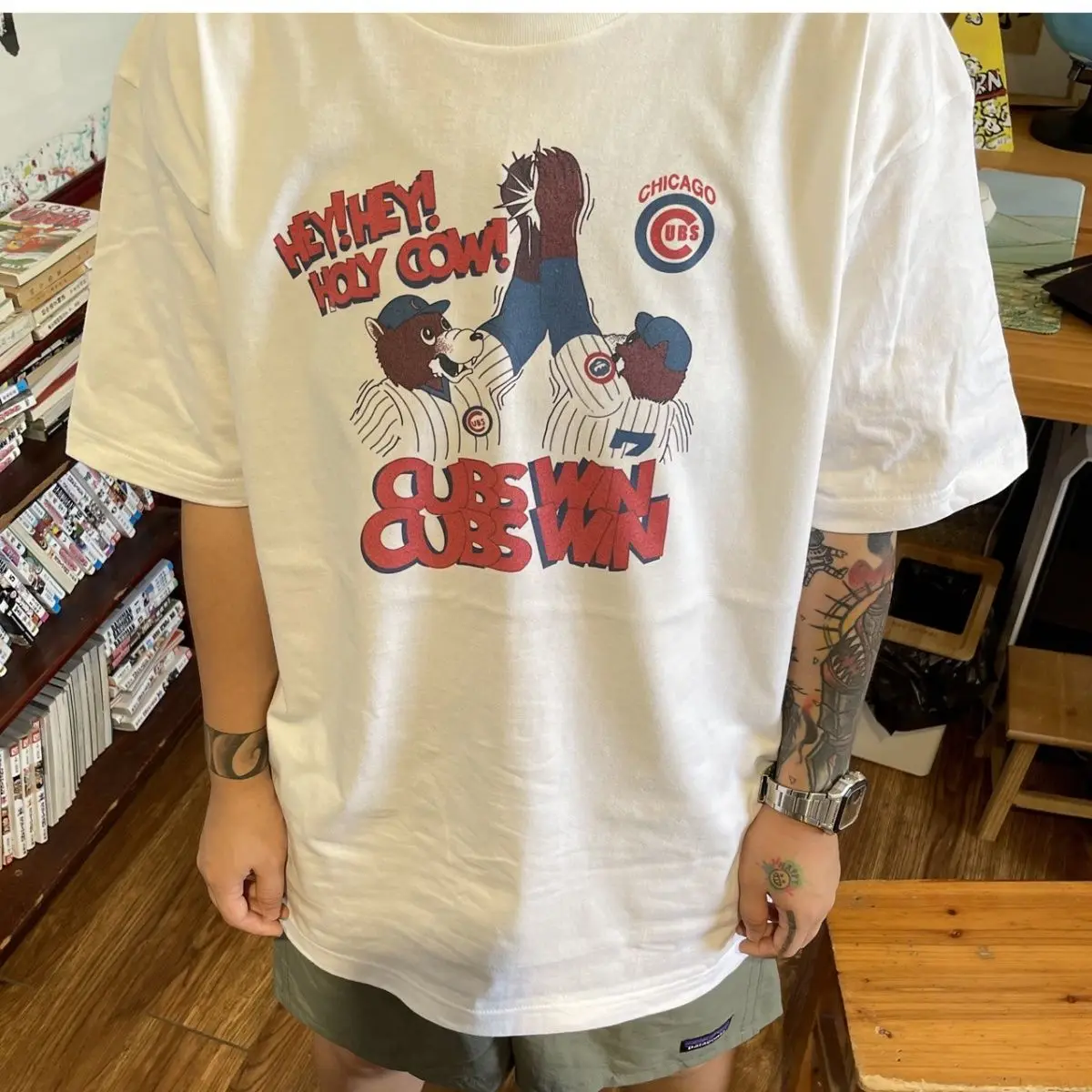 

Футболка À Manches Courtes Imprimé Ours De Baseball Rétro Américain Niche Pour Hommes Et Femmes Marque Tendance Pur Coton