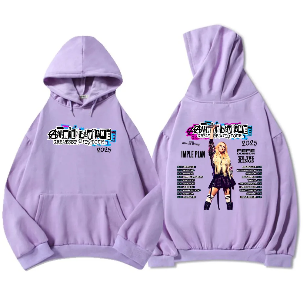 Avril Lavigne Greatest Hits 2025 Tour Hoodies Winter Men/Women Soft Sweatshirts Sudaderas Hip Hop Fashion Style Pullovers Print