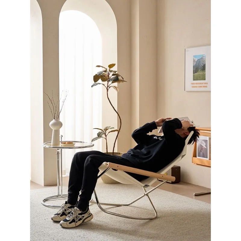 كرسي كسول قابل للطي في الهواء الطلق مريح للتخييم الترفيهي الفردي