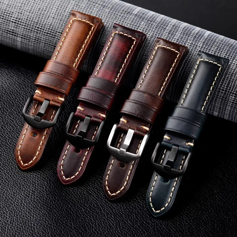 High Quality Genuine Leather Watch Strap 20mm 22mm 24mm Watchband Quick Release Men Women Watch Band for HAYLOU Watch R8 Huawei