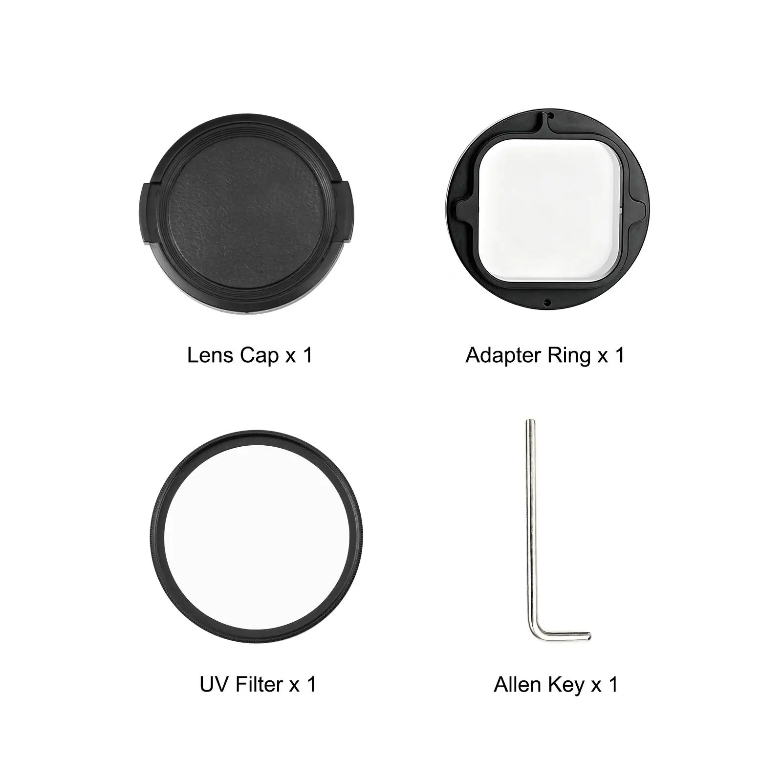 PULUZ 58mm UV Lens Filter Adapter Ring For GoPro MISSION 1 / 1 PRO Camera Photography UV Filter Lens Cap Accessories
