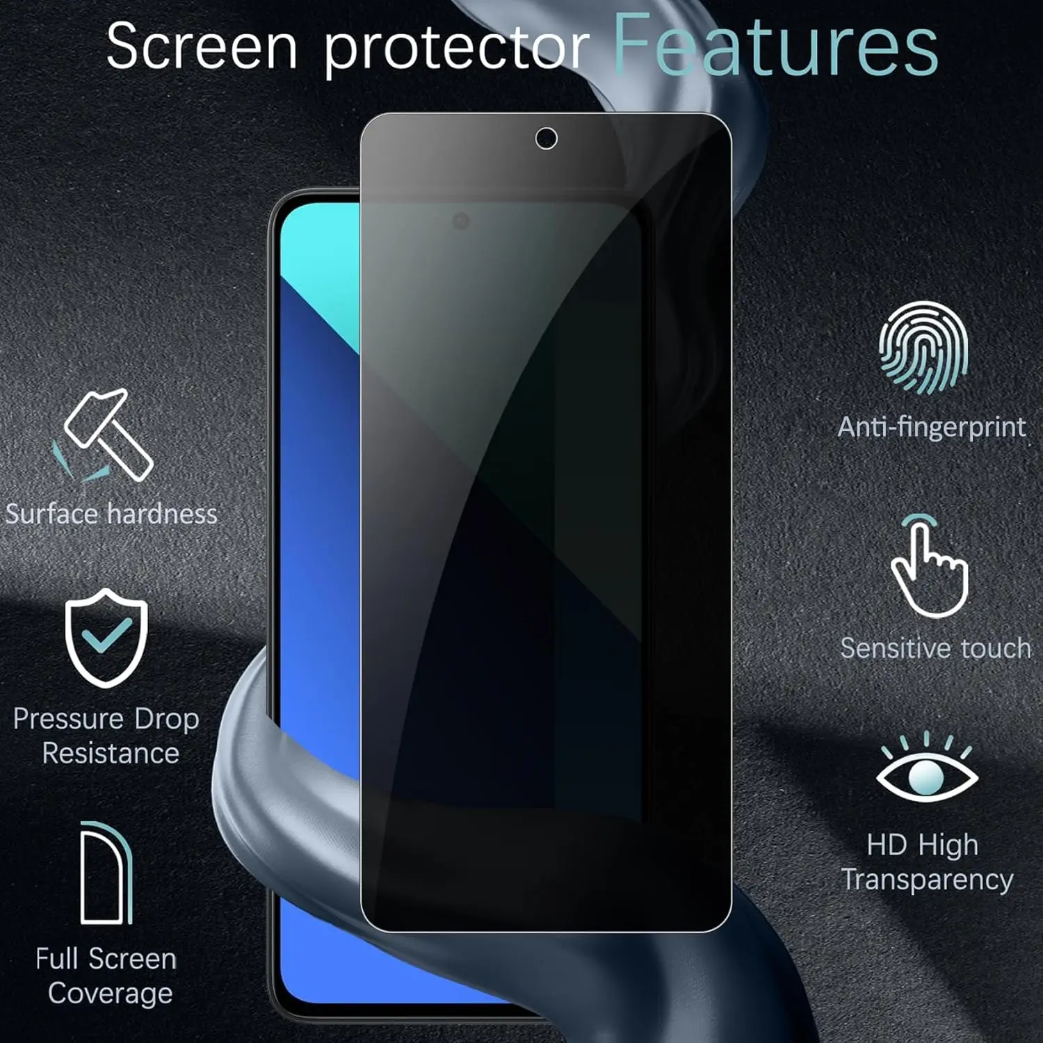 For Xiaomi Redmi 12 Privacy membrane Anti Spy Screen Protector Privacy Glass Film