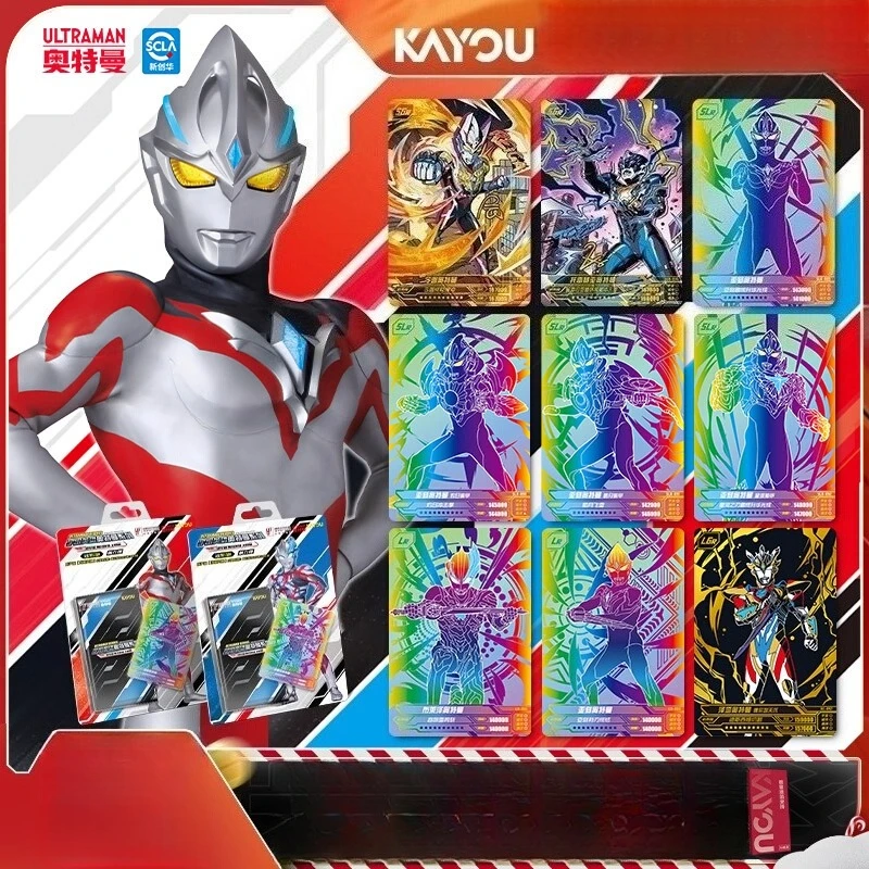 KAYOU Gioco di carte ufficiale Ultra Man Shining 9th Cards Raro pacchetto di battaglie da collezione Regalo di compleanno caldo per ragazzi Gioco di carte per bambini Giocattolo