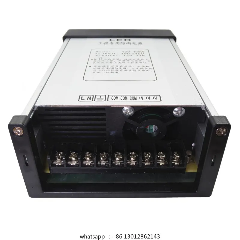 

Rainproof switching power supply 12V400W33A light box light with billboard monitoring 12 volt DC transformer