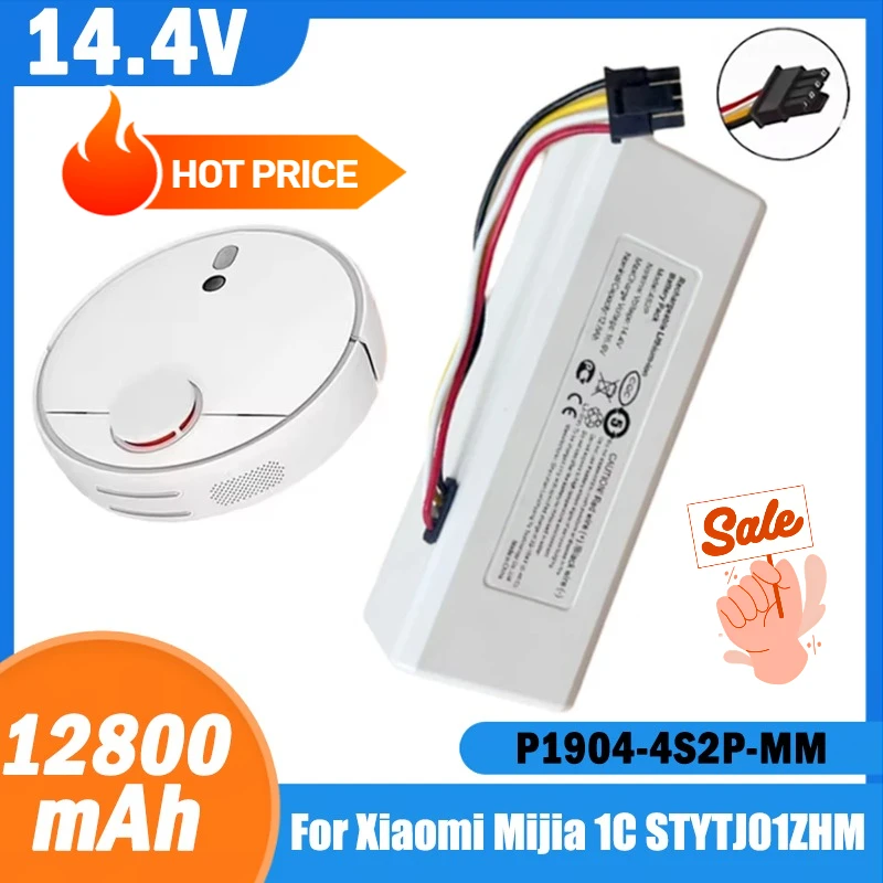 

NEW 14.4V 12800mah P1904-4S2P-MM Battery For Xiaomi Mijia 1C STYTJ01ZHM Robot Vacuum Mop Cleaner Accessories battery