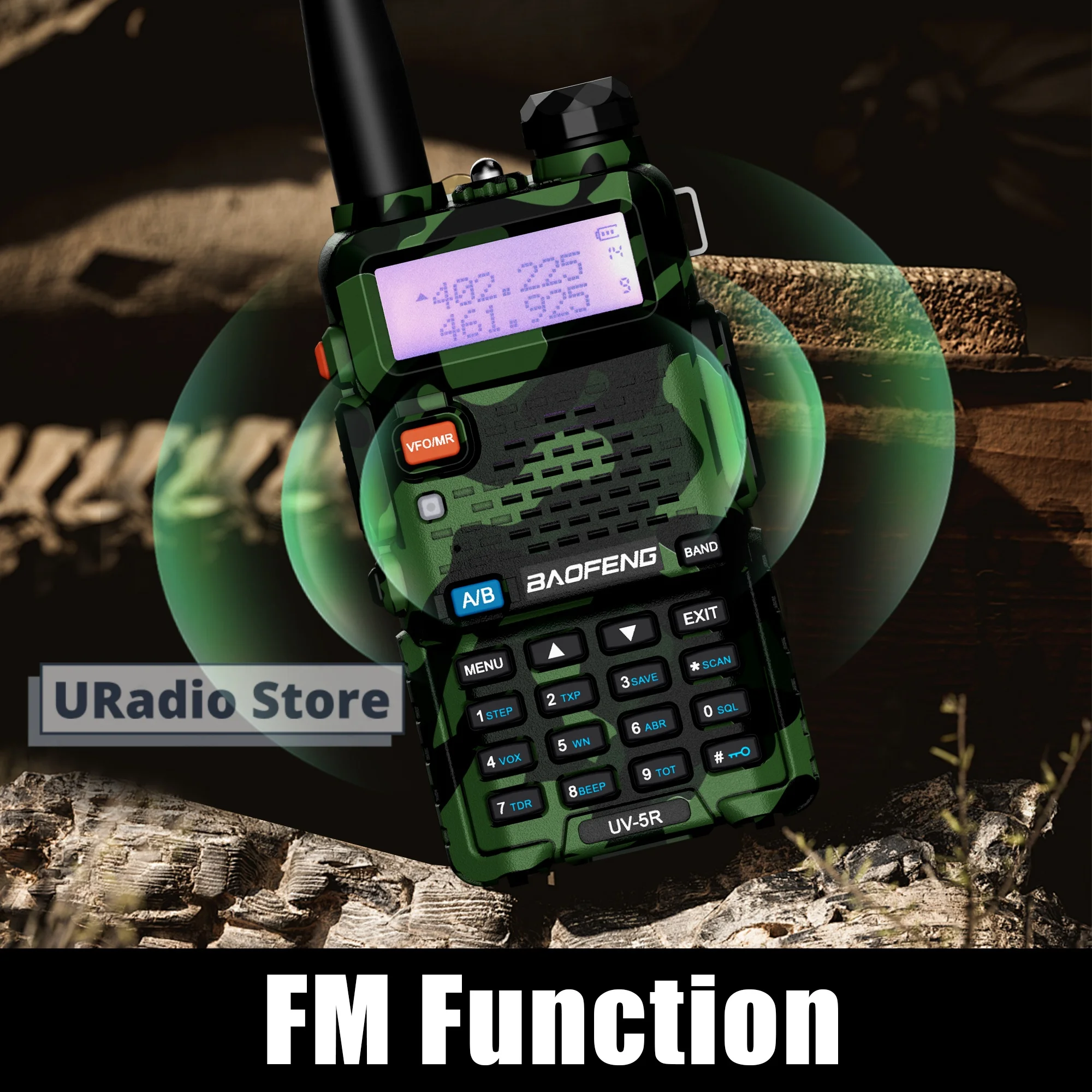 1/2PCS Baofeng UV-5R Walkie Talkie 5W 8W High Power Long Range 128 Channels Portable Camo Black AU/EU/UK/US Plug Two Way Radio