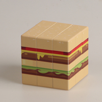 Magic Cube 3x3x3 3D UV Graffiti hamburger Fun Stress Relief Puzzle Professional Smooth Speed Game Children's Toys Gifts