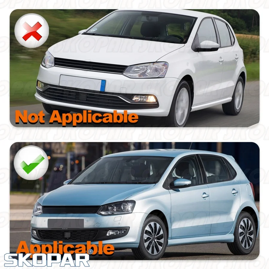 ل VW Polo 2012 2013 2014 2015 اكسسوارات السيارات المصد الأمامي 8 دبوس كشافات المصباح بدوره إشارة #3