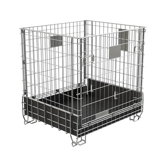 Material Handling Stackable Collapsible Galvanized Welded Steel Wire Mesh Container Warehousing